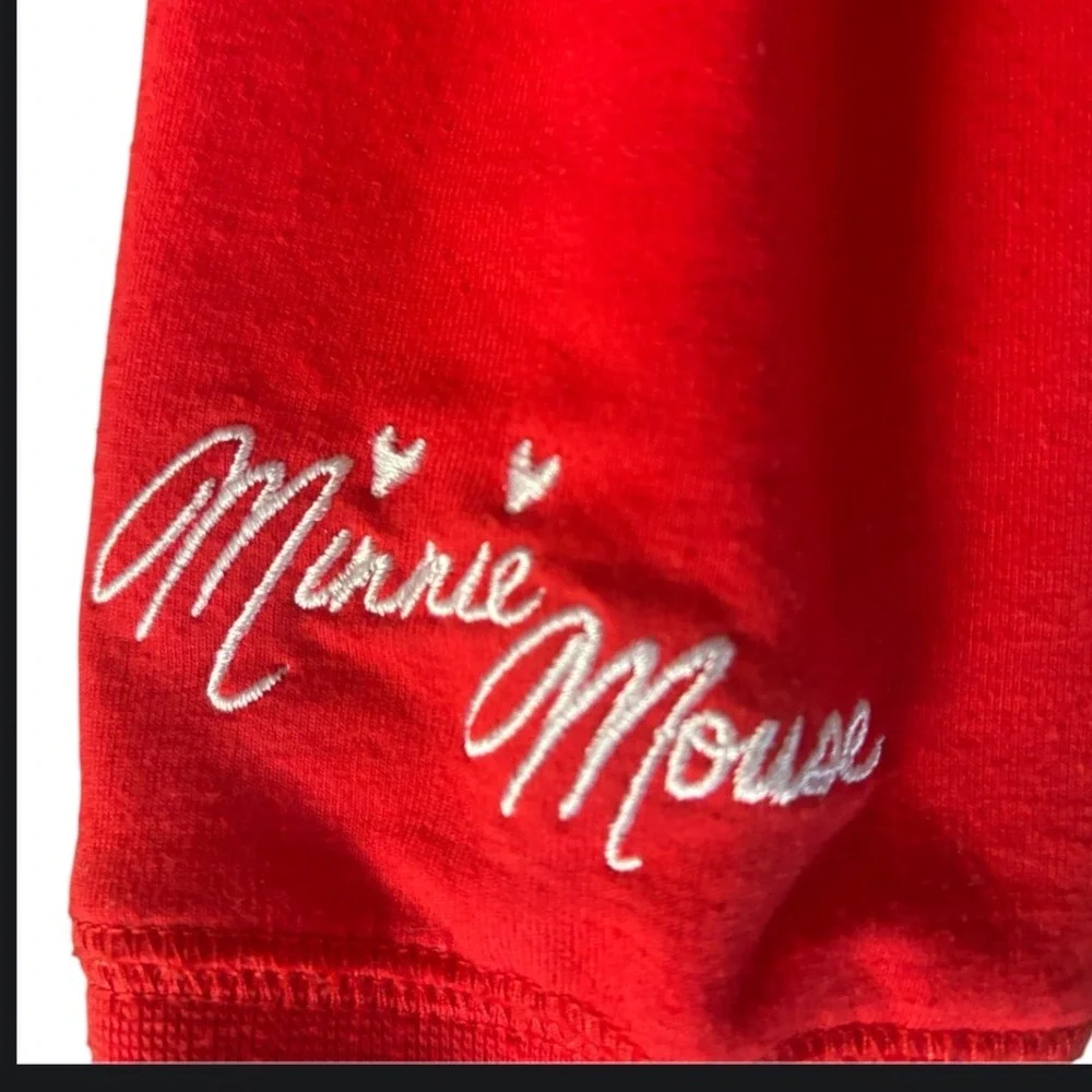 Disney Parks Minnie Mouse Red Polka Dot Embroidered Zip Hoodie XL Official youth